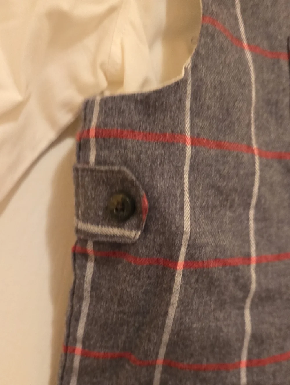 Baby Boys Gray Plaid Romper with Red Bow Tie, NWT.